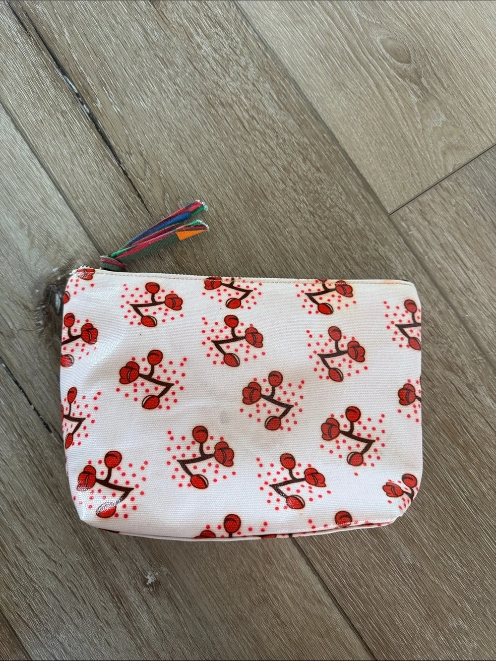 Pink Cherry Print Cosmetic bag Pouch